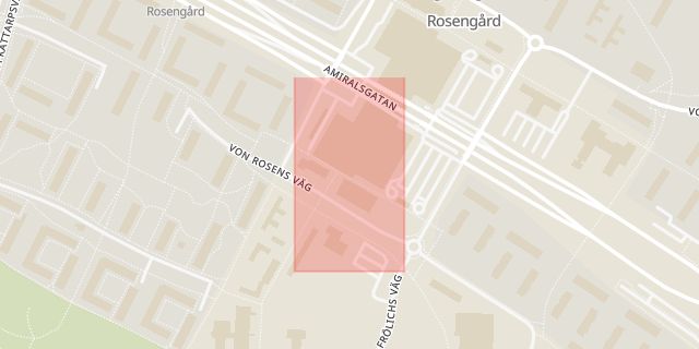 Karta som med röd fyrkant ramar in Dicksons Väg, Malmö, Skåne län