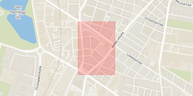 Karta som med röd fyrkant ramar in Södervärn, Malmö, Skåne län