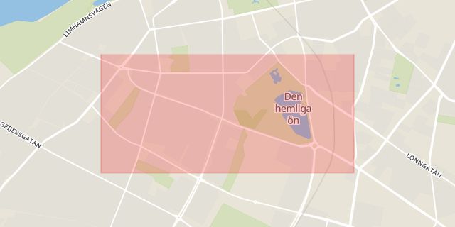 Karta som med röd fyrkant ramar in Dammfri, John Ericssons Väg, Malmö, Skåne län