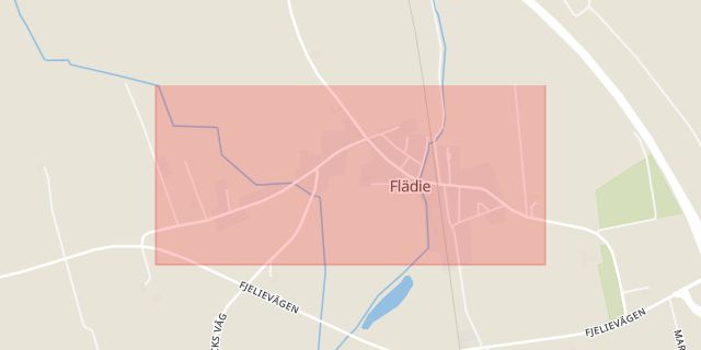 Karta som med röd fyrkant ramar in Trafikplats Flädie, Lomma, Skåne län