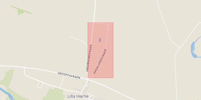 Karta som med röd fyrkant ramar in Hagalund, Lund, Skåne län