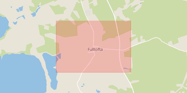 Karta som med röd fyrkant ramar in Fulltofta, Hörby, Skåne län