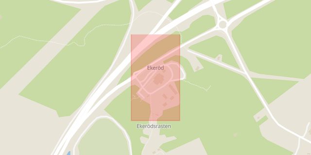 Karta som med röd fyrkant ramar in Rörum, Ekerödsrasten, Hörby, Skåne län