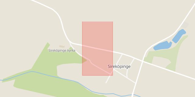 Karta som med röd fyrkant ramar in Sireköpinge, Svalöv, Skåne län
