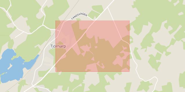 Karta som med röd fyrkant ramar in Tjörnarp, Gunnarp, Höör, Skåne län