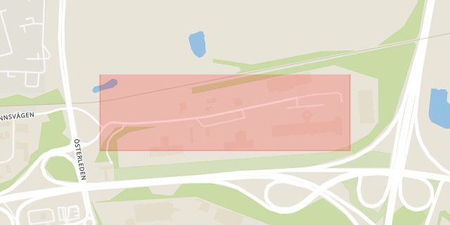 Karta som med röd fyrkant ramar in Trintegatan, Helsingborg, Skåne län