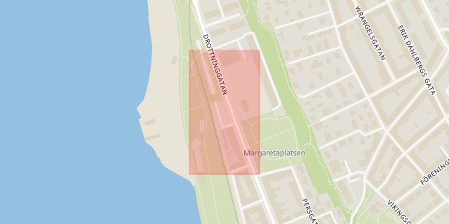 Karta som med röd fyrkant ramar in Petter Pihls Gata, Helsingborg, Skåne län