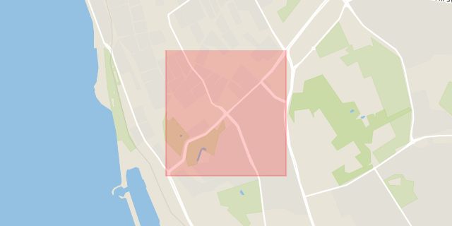 Karta som med röd fyrkant ramar in Hälsovägen, Helsingborg, Skåne län