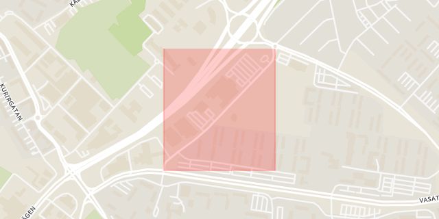 Karta som med röd fyrkant ramar in Regementsgatan, Helsingborg, Skåne län