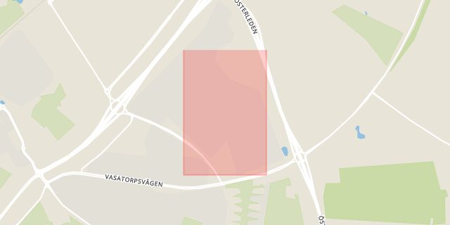 Karta som med röd fyrkant ramar in Dalhemsvägen, Helsingborg, Skåne län