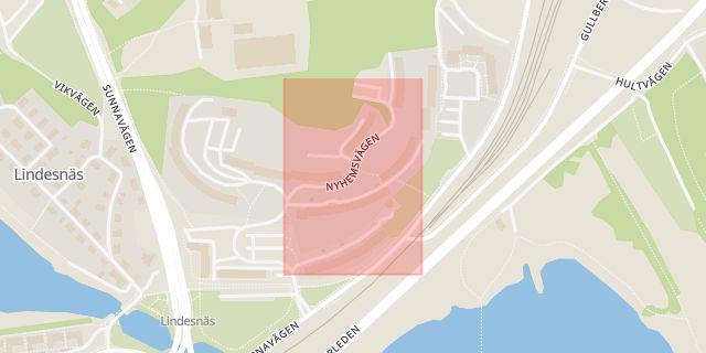 Karta som med röd fyrkant ramar in Bokvägen, Karlskrona, Blekinge län