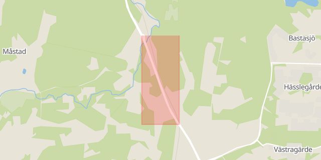 Karta som med röd fyrkant ramar in Österleden, Rödeby, Karlskrona, Blekinge län