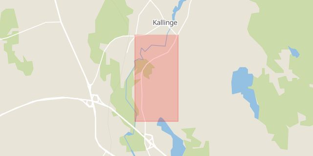 Karta som med röd fyrkant ramar in Ronnebyvägen, Kallinge, Ronneby, Blekinge län