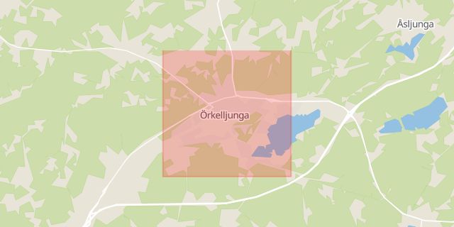Karta som med röd fyrkant ramar in Trafikplats Mölletofta, Örkelljunga, Skåne län
