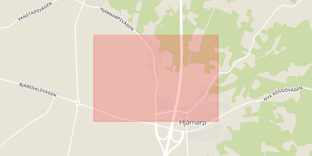 Karta som med röd fyrkant ramar in Hjärnarp, Ängelholm, Skåne län