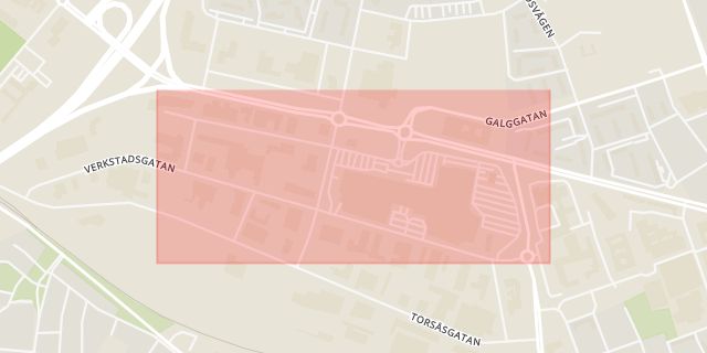 Karta som med röd fyrkant ramar in Polhemsgatan, Kalmar, Kalmar län
