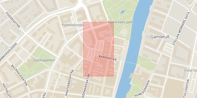Karta som med röd fyrkant ramar in Halmstad, Lilla Torget, Hallands län