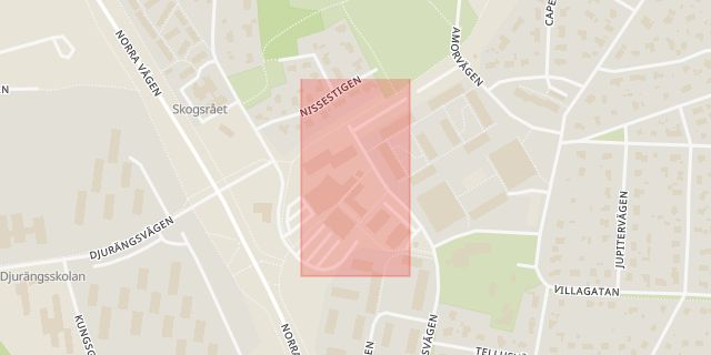 Karta som med röd fyrkant ramar in Berga Centrum, Kalmar, Kalmar län
