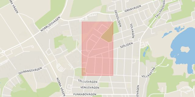 Karta som med röd fyrkant ramar in Borgavägen, Kalmar, Kalmar län