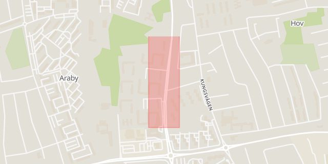 Karta som med röd fyrkant ramar in Sommarvägen, Växjö, Kronobergs län