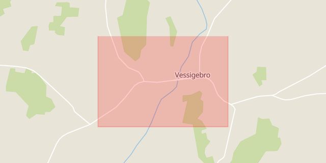 Karta som med röd fyrkant ramar in Vessigebro, Falkenberg, Hallands län