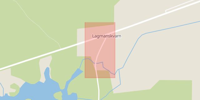 Karta som med röd fyrkant ramar in Lagmanskvarn, Oskarshamn, Kalmar län