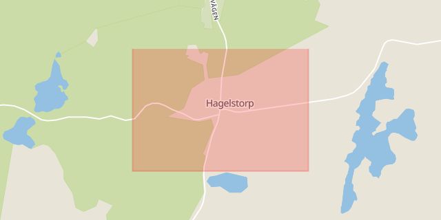 Karta som med röd fyrkant ramar in Hagelstorp, Gnosjö, Jönköpings län