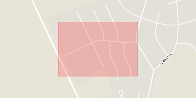 Karta som med röd fyrkant ramar in Granitvägen, Hultsfred, Kalmar län
