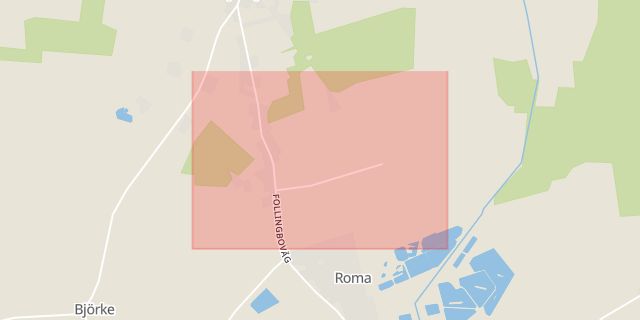 Karta som med röd fyrkant ramar in Roma, Gotlands län