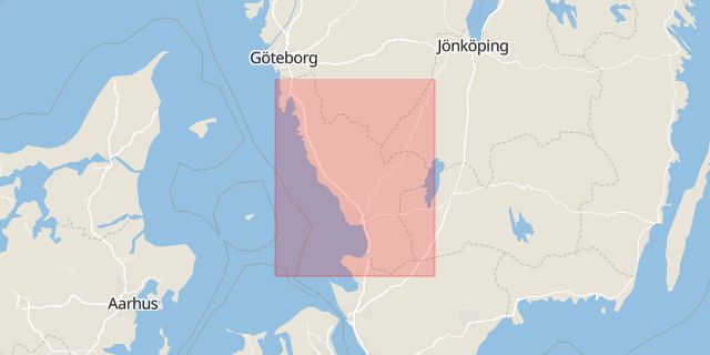 Karta som med röd fyrkant ramar in Falkenberg, Ullared, Slöinge, Laholm, Halland, Hallands län