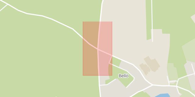 Karta som med röd fyrkant ramar in Bellö, Eksjö, Jönköpings län