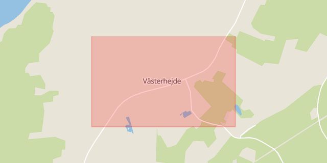 Karta som med röd fyrkant ramar in Västerhejde, Visby, Gotland, Gotlands län