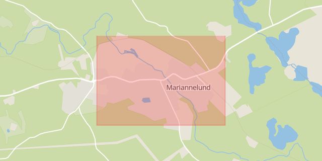 Karta som med röd fyrkant ramar in Mariannelund, Jönköpings län