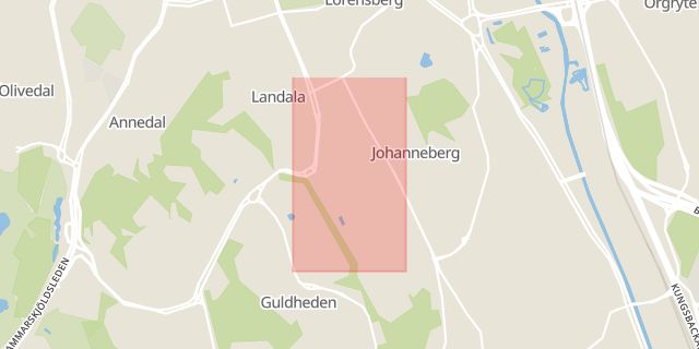 Karta som med röd fyrkant ramar in Lindholmen, Chalmers, Göteborg, Västra Götalands län