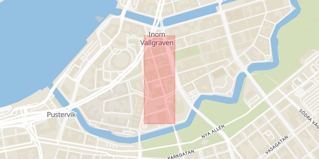 Karta som med röd fyrkant ramar in Göteborg, Vasagatan, Tummen, Borås, Norrmalm, Magasinsgatan, Sahlgrenska Sjukhuset, Västra götalands län, Västra Götalands län