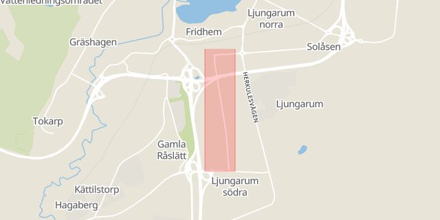 Karta som med röd fyrkant ramar in Industrigatan, Jönköping, Jönköpings län