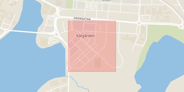 Karta som med röd fyrkant ramar in Västra Holmgatan, Jönköping, Jönköpings län