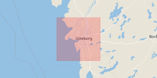 Karta som med röd fyrkant ramar in Hisingen, Solängsvägen, Torslanda, Bohus Centrum, Göteborg, Västra Götalands län