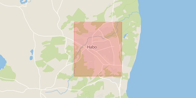 Karta som med röd fyrkant ramar in Jönköping, Habo, Jönköpings län