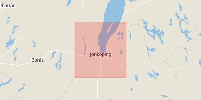 Karta som med röd fyrkant ramar in Jönköpings Kommun, Jönköping, Jönköpings län