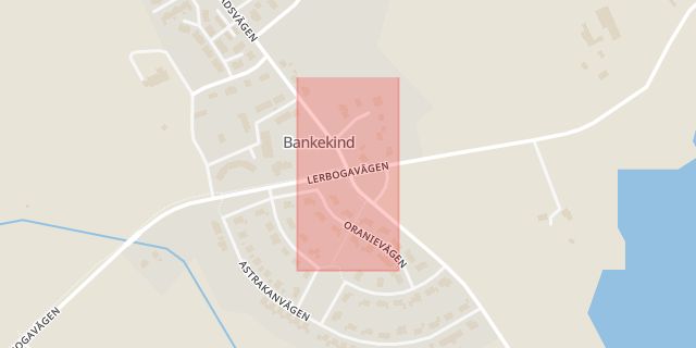 Karta som med röd fyrkant ramar in Bankekind, Linköping, Östergötlands län