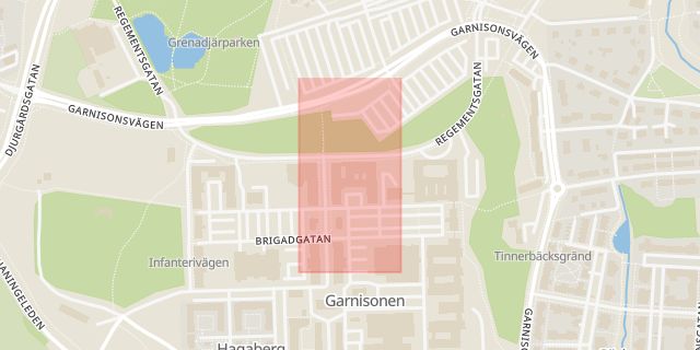 Karta som med röd fyrkant ramar in Linköpings Tingsrätt, Elin, Ödeshög, Östergötlands län