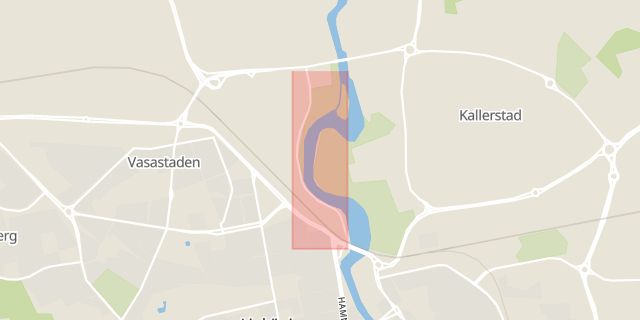 Karta som med röd fyrkant ramar in Södra Stånggatan, Linköping, Östergötlands län