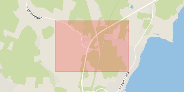 Karta som med röd fyrkant ramar in Borenshult, Motala, Östergötlands län