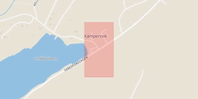 Karta som med röd fyrkant ramar in Kämpersvik, Tanum, Västra Götalands län