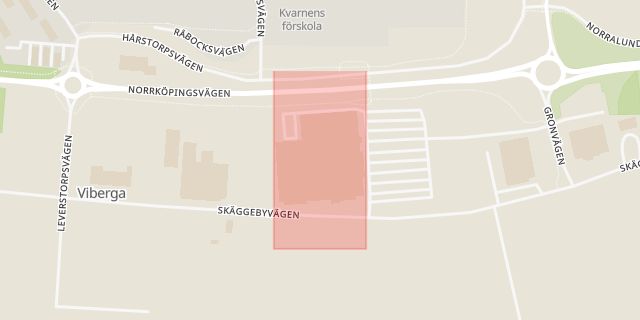 Karta som med röd fyrkant ramar in Viberga, Finspång, Östergötlands län