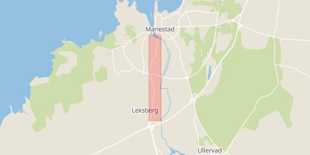 Karta som med röd fyrkant ramar in Göteborgsvägen, Mariestad, Västra Götalands län