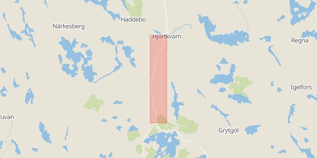 Karta som med röd fyrkant ramar in Örebro, Norrköping