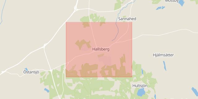 Karta som med röd fyrkant ramar in Hallsbergs Kommun, Hallsberg, Örebro län