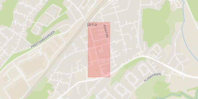 Karta som med röd fyrkant ramar in Järna, Storgatan, Södertälje, Stockholms län